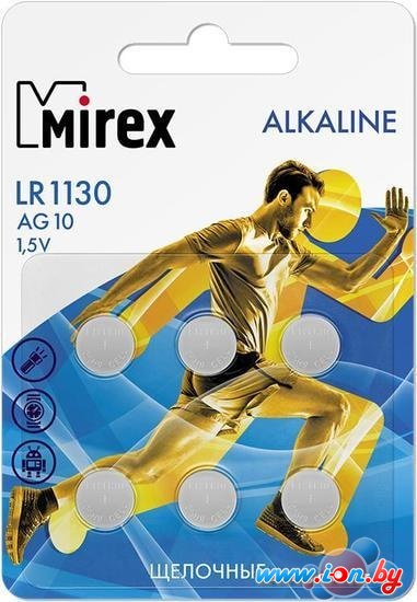 Батарейки Mirex LR1130 (AG10) блистер 6 шт. 23702-LR1130-E6 в Могилёве