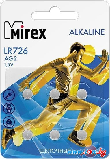 Батарейки Mirex LR726 (AG2) блистер 6 шт. 23702-LR726-E6 в Гродно