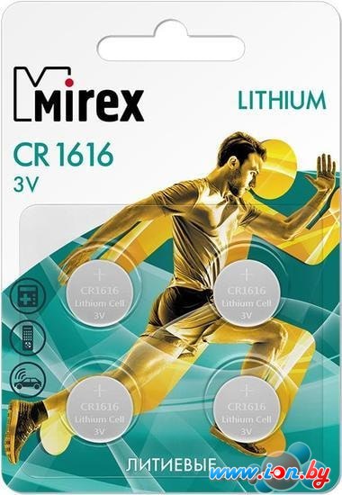 Батарейки Mirex CR1616 литиевая блистер 4 шт. 23702-CR1616-E4 в Гродно