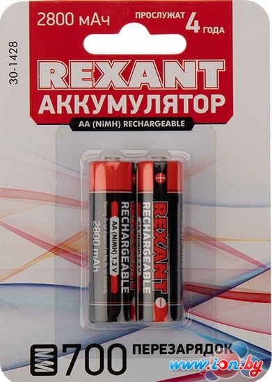 Аккумуляторы Rexant AA 2800mAh 2шт 30-1428 в Минске