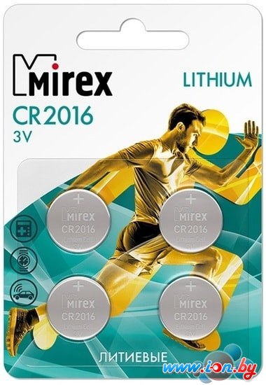 Батарейки Mirex CR2016 4 шт 23702-CR2016-E4 в Витебске