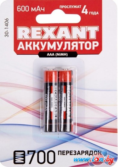 Аккумуляторы Rexant AAA 600mAh 2шт 30-1406 в Могилёве