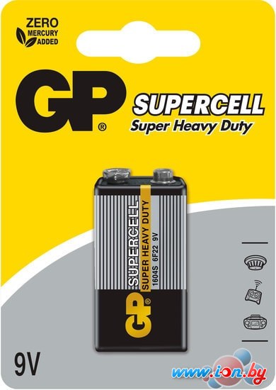 Батарейки GP Supercell 9V 6F22/1604S-2UE1 в Гомеле