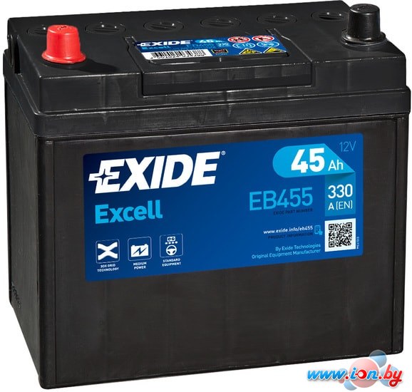 Автомобильный аккумулятор Exide Excell EB455 (45 А/ч) в Бресте