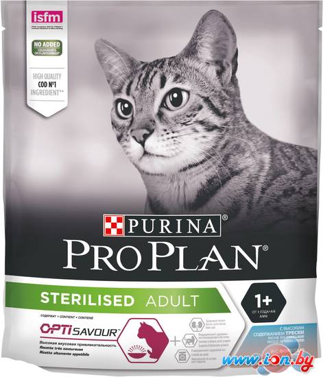 Сухой корм для кошек Pro Plan Sterilised Adult OptiSavour с треской и форелью 400 г в Бресте