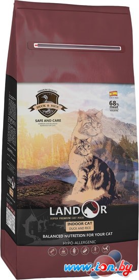 Сухой корм для кошек Landor Adult Indoor Cat Duck with Rice 10 кг в Могилёве