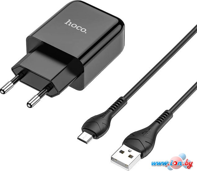 Сетевое зарядное Hoco N2 microUSB (черный) в Гродно