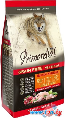 Сухой корм для собак Primordial GF Dog Mini Adult Quail & Duck 2 кг в Могилёве