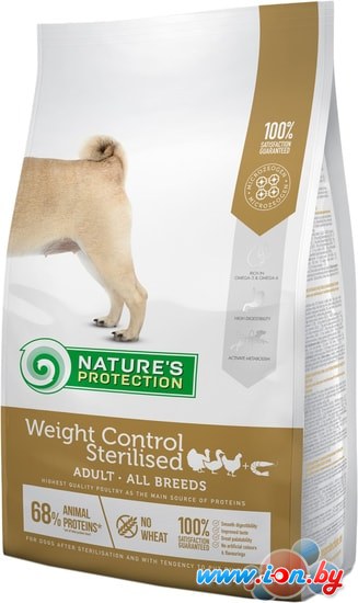 Сухой корм для собак Natures Protection Weight Control Sterilised 12 кг в Бресте