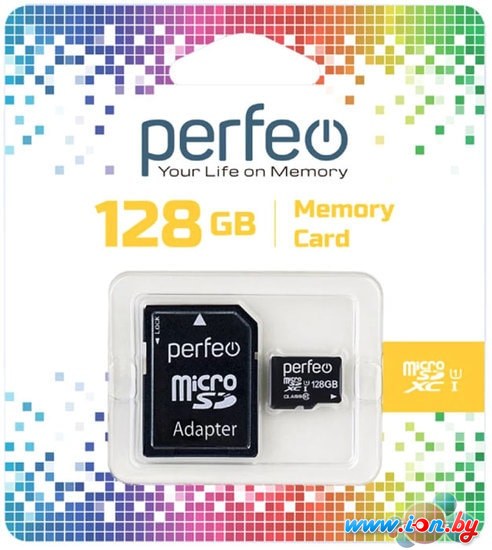 Карта памяти Perfeo microSDXC PF128GMCSX10U1A 128GB (с адаптером) в Минске