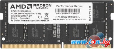 Оперативная память AMD Radeon R7 32GB DDR4 SODIMM PC4-21300 R7432G2606S2S-U в Могилёве