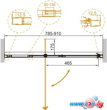 Душевая дверь Cezares Variante-B-1-80/90-C-Cr в Могилёве