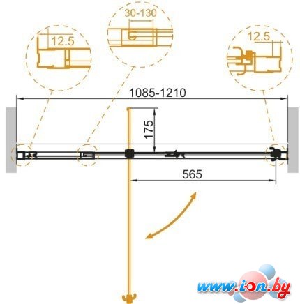 Душевая дверь Cezares Variante-B-1-110/120-C-Cr в Гомеле