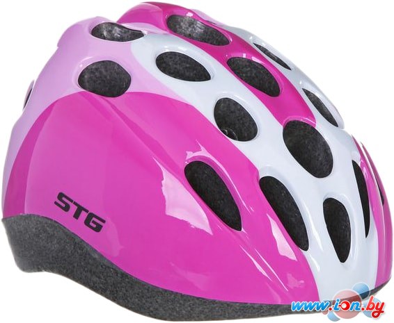 Cпортивный шлем STG HB5-3-A M (р. 52-56, розовый/белый) в Бресте