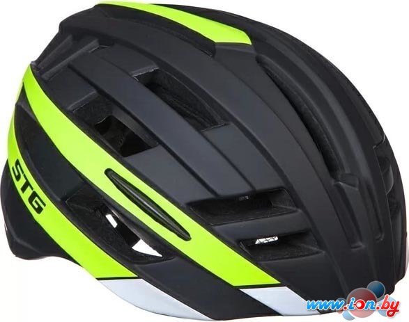 Cпортивный шлем STG HB3-8-B M (черный/зеленый) в Могилёве