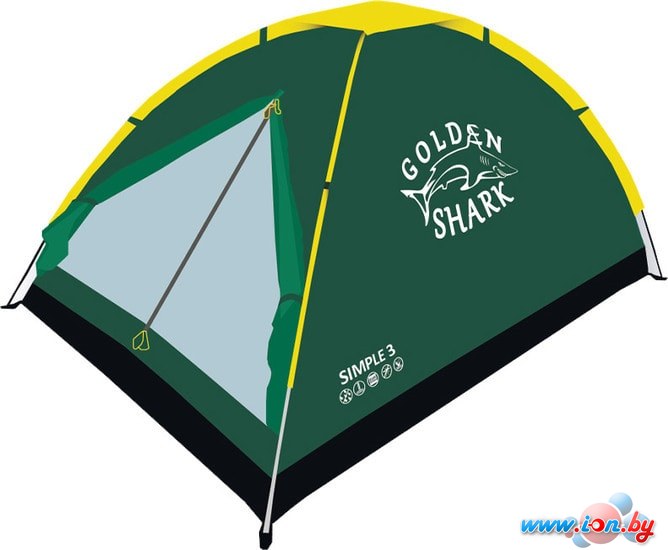 Треккинговая палатка GOLDEN SHARK Simple 3 (зеленый) в Гомеле