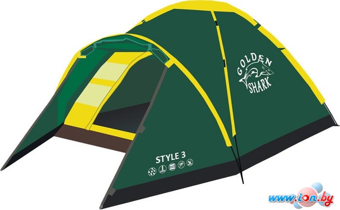 Треккинговая палатка GOLDEN SHARK Style 3 (зеленый) в Гомеле