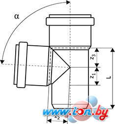 Фитинг Ostendorf тройник KGEA 160/160x87° в Минске