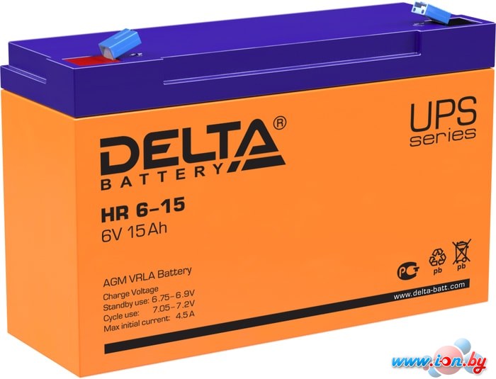 Аккумулятор для ИБП Delta HR 6-15 (6В/15 А·ч) в Минске