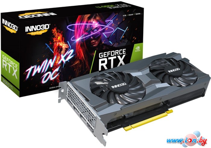 Видеокарта Inno3D GeForce RTX 3060 Ti Twin X2 OC LHR 8GB N306T2-08D6X-119032DH в Могилёве