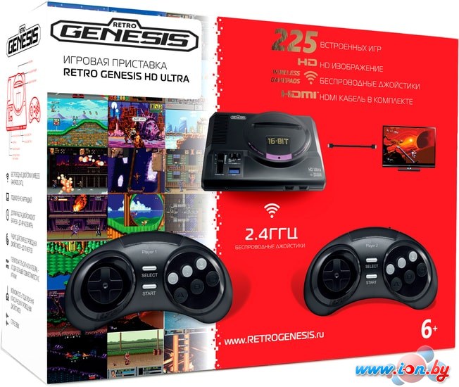 Игровая приставка Retro Genesis HD Ultra (2 геймпада, 225 игр) в Гомеле