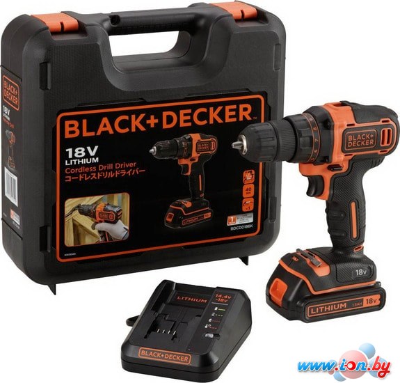 Дрель-шуруповерт Black & Decker BDCDD186K1B (с 2-мя АКБ) в Гомеле