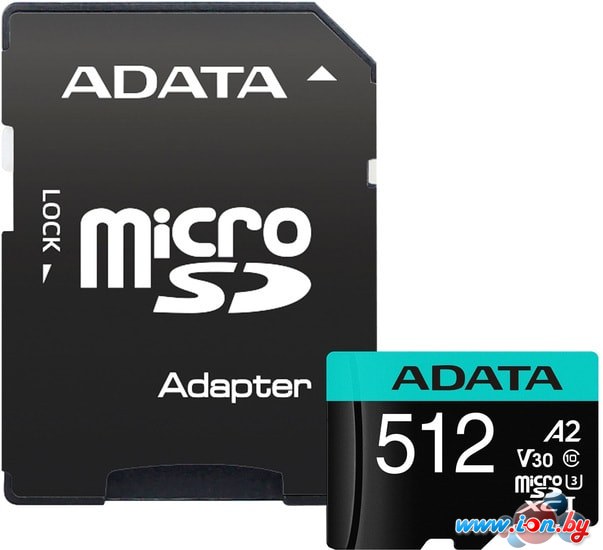 Карта памяти A-Data Premier Pro AUSDX512GUI3V30SA2-RA1 microSDXC 512GB (с адаптером) в Могилёве