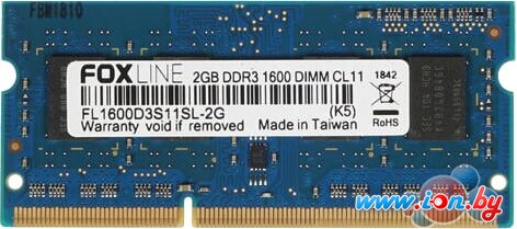 Оперативная память Foxline 8GB DDR3 SODIMM PC3-12800 FL1600D3S11L-8G в Минске