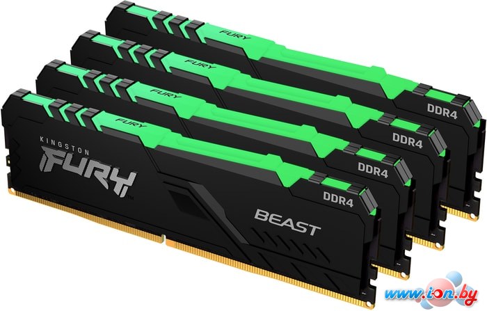 Оперативная память Kingston FURY Beast RGB 4x8GB DDR4 PC4-28800 KF436C17BBAK4/32 в Витебске