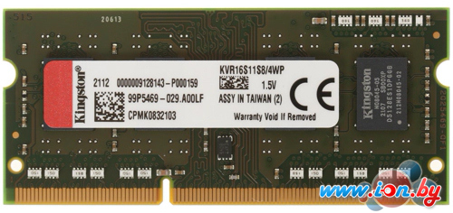 Оперативная память Kingston ValueRAM 4GB DDR3 SODIMM PC3-12800 KVR16S11S8/4WP в Бресте