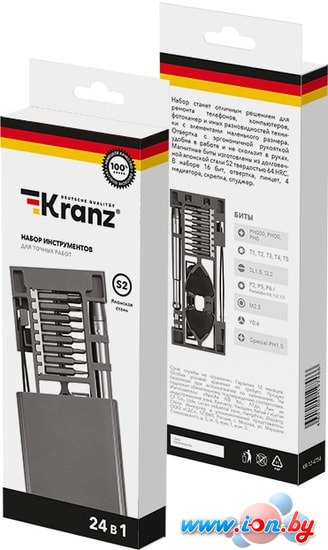 Набор бит Kranz KR-12-4754 (24 предмета) в Бресте