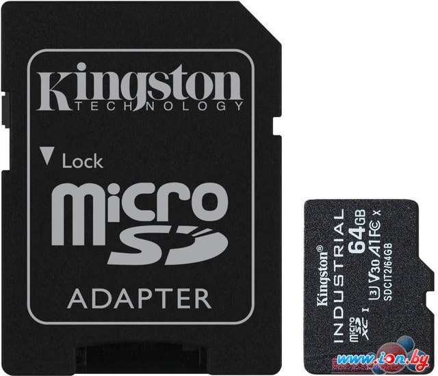 Карта памяти Kingston Industrial microSDHC SDCIT2/64GB 64GB (с адаптером) в Гродно