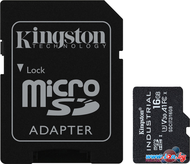 Карта памяти Kingston Industrial microSDHC SDCIT2/16GB 16GB (с адаптером) в Витебске