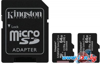 Карта памяти Kingston Canvas Select Plus microSDXC 2x64GB (с адаптером) в Могилёве