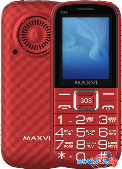 Кнопочный телефон Maxvi B21ds (красный) в Минске