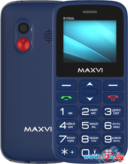 Кнопочный телефон Maxvi B100ds (синий) в Минске