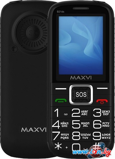 Кнопочный телефон Maxvi B21ds (черный) в Гомеле