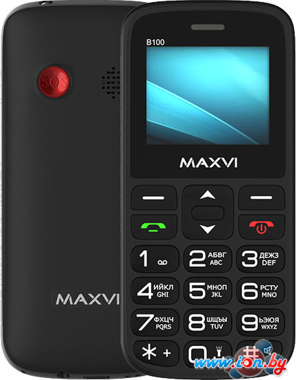 Кнопочный телефон Maxvi B100 (черный) в Гомеле