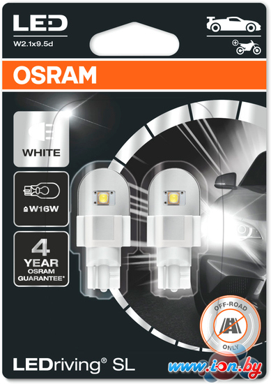 Светодиодная лампа Osram LEDriving SL W16W White 921DWP-02B (блистер, 2 шт) в Бресте