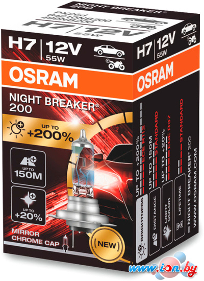 Галогенная лампа Osram Night Breaker 200 H7 64210NB200 (картонная коробка, 1 шт) в Могилёве