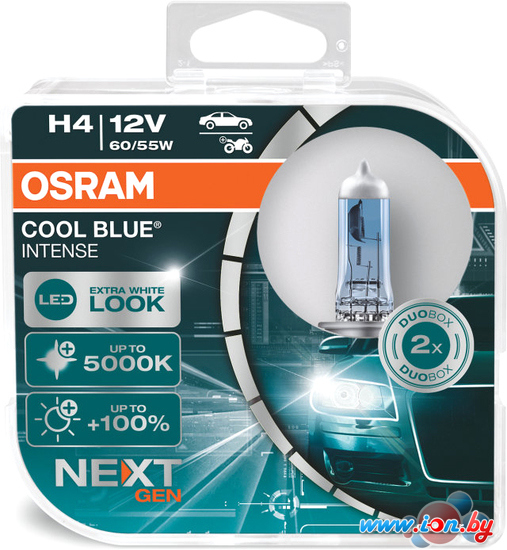 Галогенная лампа Osram Cool Blue Intense Next Gen H4 64193CBN-HCB (пластиковый бокс, 2 шт) в Гомеле