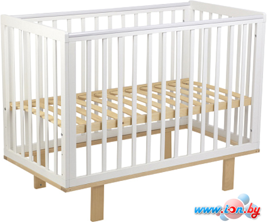 Классическая детская кроватка Polini Kids Simple 340 (белый/натуральный) в Могилёве