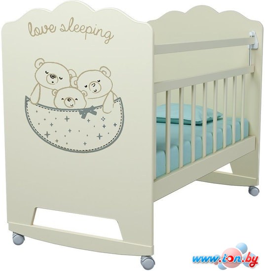 Классическая детская кроватка VDK Love Sleeping колесо-качалка (слоновая кость) в Гомеле