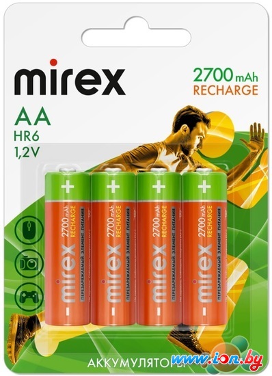 Аккумулятор Mirex AA 2700mAh 4 шт HR6-27-E4 в Минске