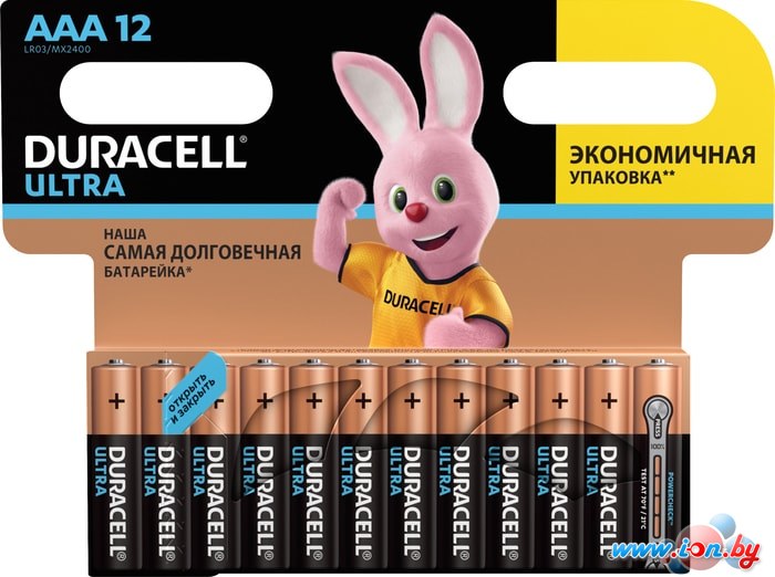 Батарейка DURACELL Ultra AAA LR03/MX2400 12 шт в Могилёве