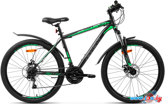 Велосипед AIST Quest Disc 26 р.16 2022 (серый/зеленый) в Могилёве