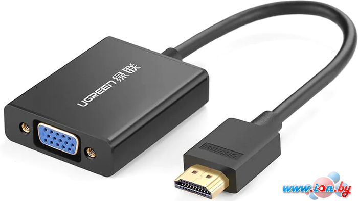 Адаптер Ugreen MM102 40233 HDMI - VGA (0.25 м, черный) в Могилёве