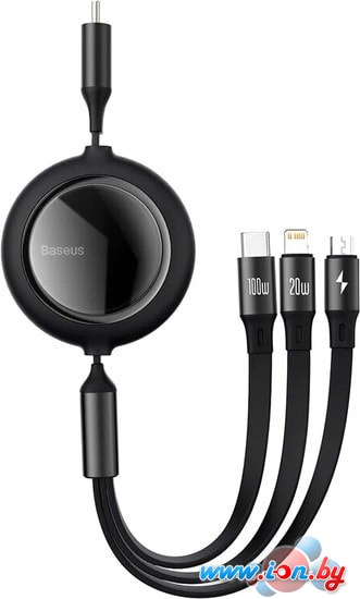 Кабель Baseus Bright Mirror One-For-Three Retractable Data Cable USB-C - M+L+C 100W CAMJ010201 в Бресте