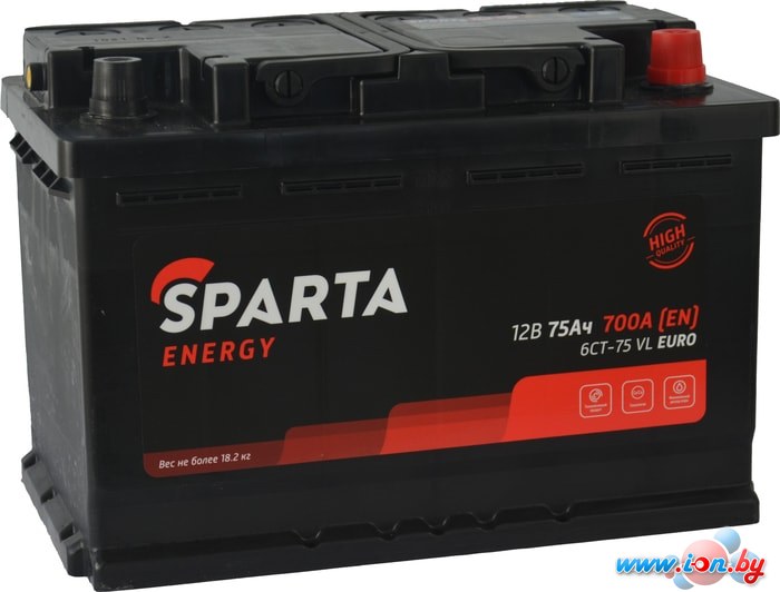 Автомобильный аккумулятор Sparta Energy 6CT-75 VL Euro (75 А·ч) в Бресте