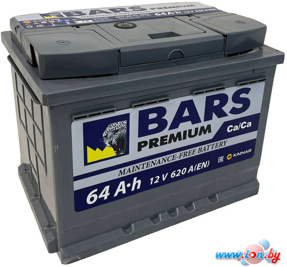 Автомобильный аккумулятор BARS Premium 64 R+ (64 А·ч) в Гомеле